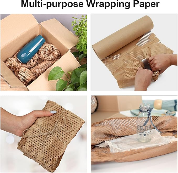 BOMEI PACK Honeycomb Packing Paper Wrap 12"x 328' Recycled Bubble Cushioning - Image 8