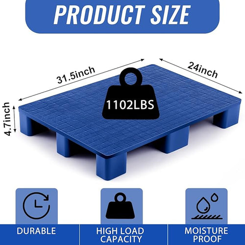 2 Pcs Plastic Pallet for Basement Storage Easy Stack Lightweight Floor Pallet - Image 2