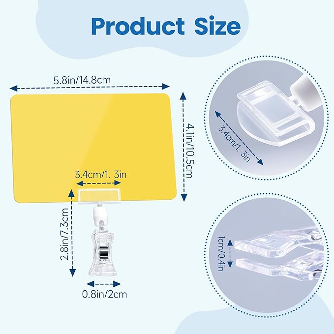 Mlici 12pcs Sign Clips for Display, 4.1x5.8 Inches Retail Sign Holder - Image 2