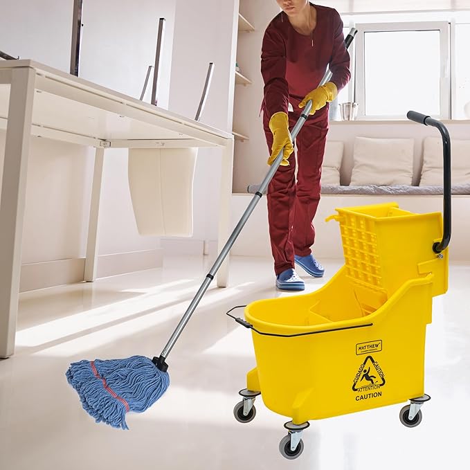 Matthew Cleaning 44Quart Commercial Mop Bucket INCL.Wet String Mop& 19'' - Image 7