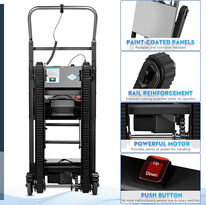 Electric Stair Climbing Hand Trucks Dolly Cart, 900lb Capacity Heavy Duty Stair - Image 5