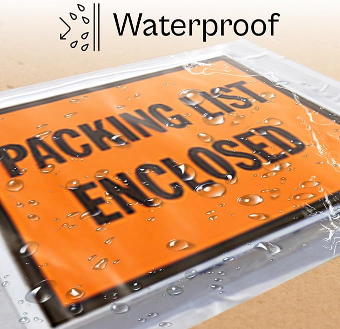 Packing List Enclosed Shipping Envelope 5.5"x10" Full Face Pouches Adhesive - Image 5