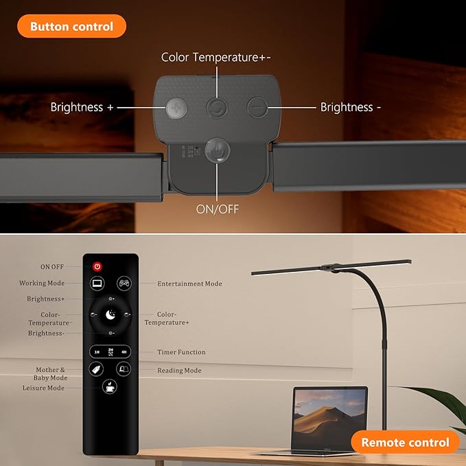 Desk Lamp Home Office, 15W Dual Screen Monitor Light - Image 2