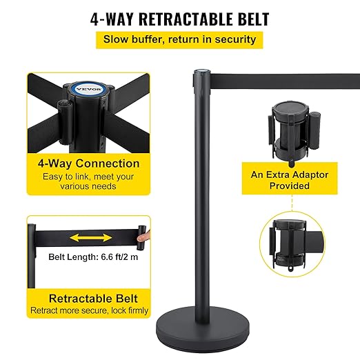 VEVOR Crowd Control Stanchion Set, Stanchion Set - Image 4