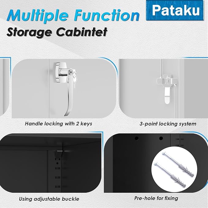 Pataku Metal Storage Cabinet, Garage Cabinet - Image 5