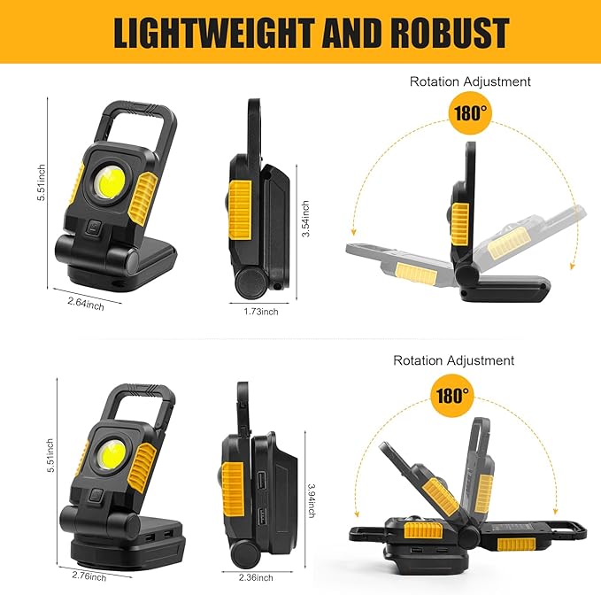 18V/20V Cordless Work Light, COB Work Light - Image 7