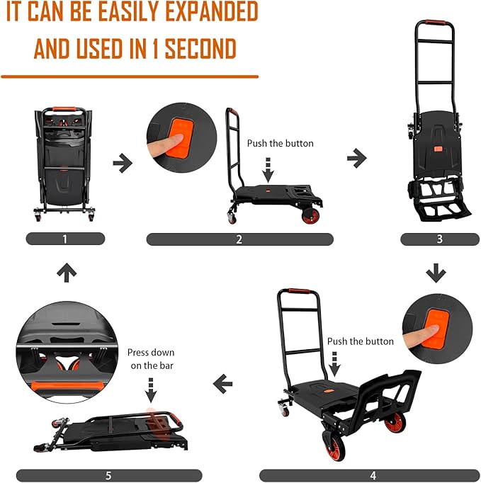 Folding Hand Truck, Dolly Cart Heavy Duty - Image 5