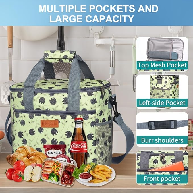 Iknoe Large Cooler Bag Collapsible 24 Can Insulated Bags Leakproof Lunch Cooler - Image 4