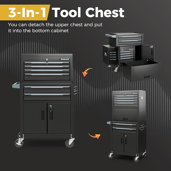 Goplus Tool Chest, 6 Drawers 3-in-1 Extra Large Tool Storage Cabinet - Image 4