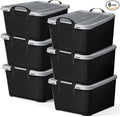 Life Story 6 Pack Heavy Duty Stackable Storage Bin, 55 Quart Home Organizer by LifeStory
