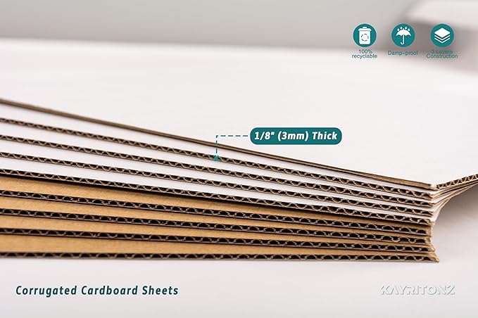 12.5x12.5 inch Corrugated Cardboard Sheets - Image 3