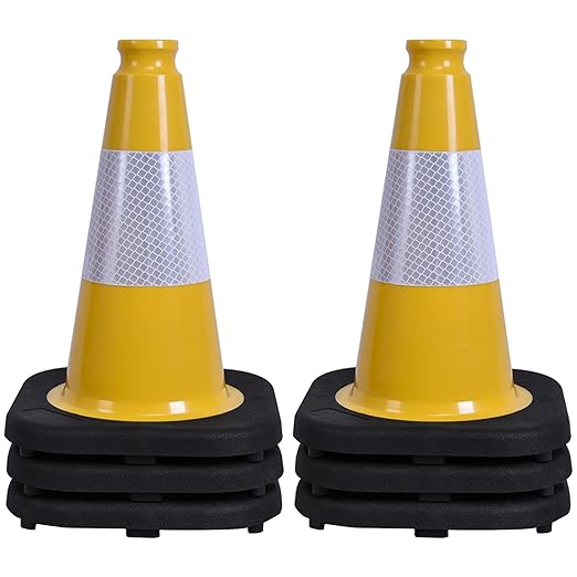 OrangeStar 6-Pack 12" Traffic Cones, Weighted Safety Cones by OrangeStar