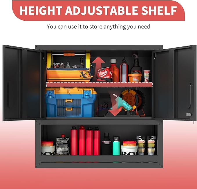 Garage Wall Cabinet Metal Storage Cabinet - Image 5