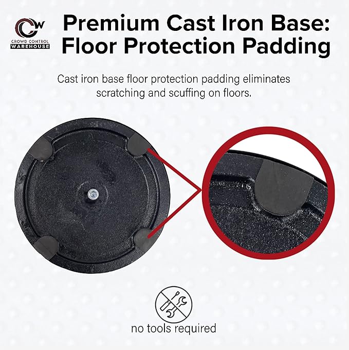 Crowd Control Warehouse CCW Set of 2 Dual Retractable Belt Barrier Stanchion - Image 5