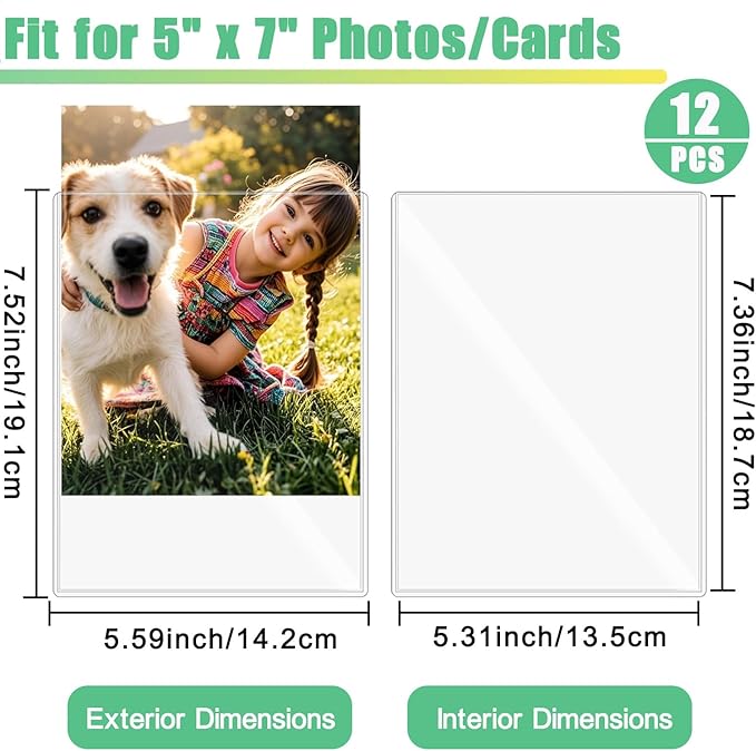 12PCS 5" x 7" Clear Rigid Card Sleeves – Waterproof Hard Plastic Protectors - Image 2