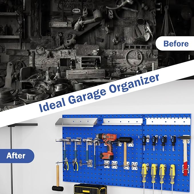 Goplus Garage Pegboard, Metal Pegboard Tool Organizer Kit - Image 4