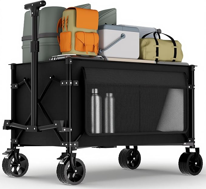 Favoyard Collapsible Wagon Carts Foldable 150L & 360LBS Folding Wagons by OutdoorFurnitureAccessories