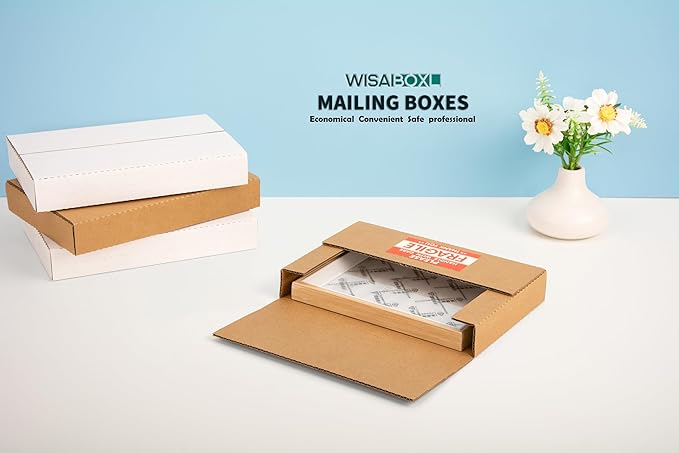 9x6x1.3 inch Shipping Boxes, Easy-Fold Multi-Depth DVD Mailer Box - Image 5