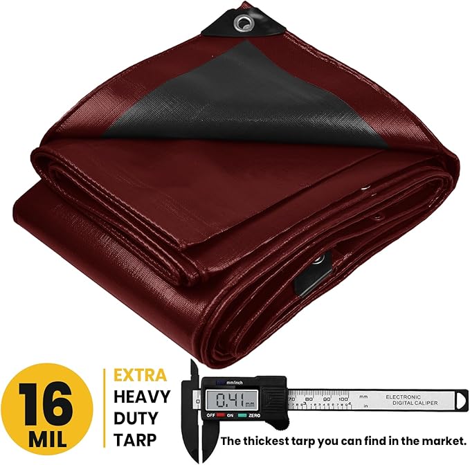 PROTARP Extra Heavy Duty 16 Mil Tarp Cover, Waterproof, UV Resistant, Rip and - Image 2