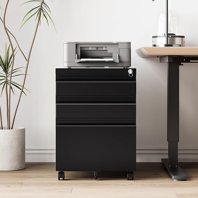 3 Drawer File Cabinet，Mobile Filing Cabinet - Image 2