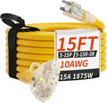 15 FT 10 Gauge Outdoor Extension Cord by PlugSaf