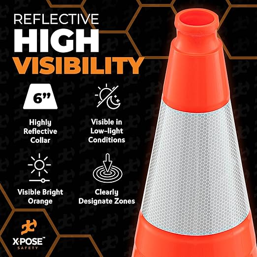 Xpose Safety 28 Inch Orange Traffic Cones - Image 6