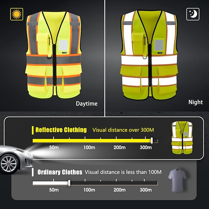 AYKRM Custom Logo Personalised Printed High Visibility Reflective 2 two tone - Image 3