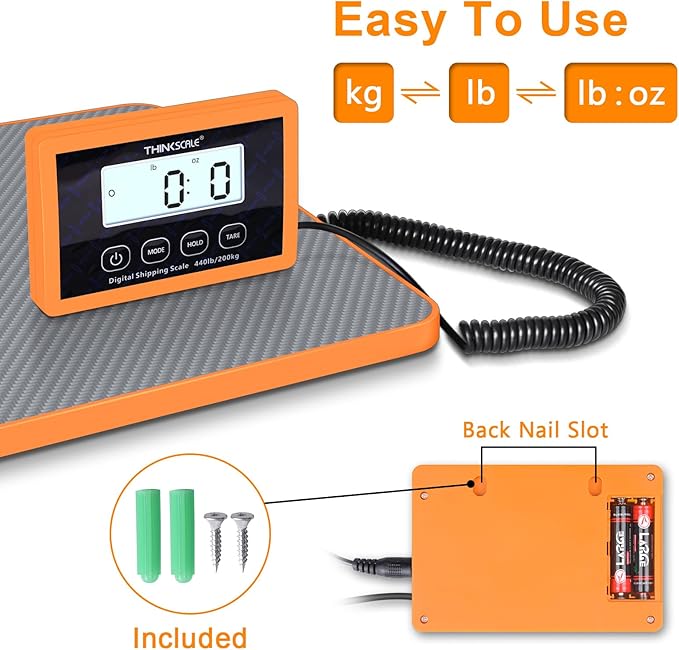 THINKSCALE Shipping Scale, 10g Precision Postal Scale - 440lb Capacity - Image 4