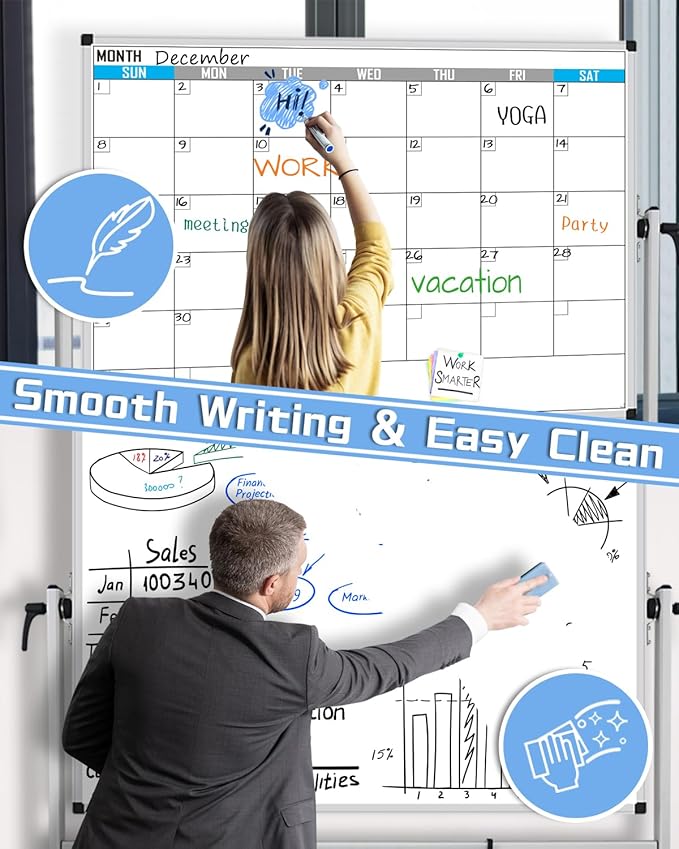 XBoard Magnetic Mobile Whiteboard, Double Sided Magnetic Dry Erase White Board - Image 4
