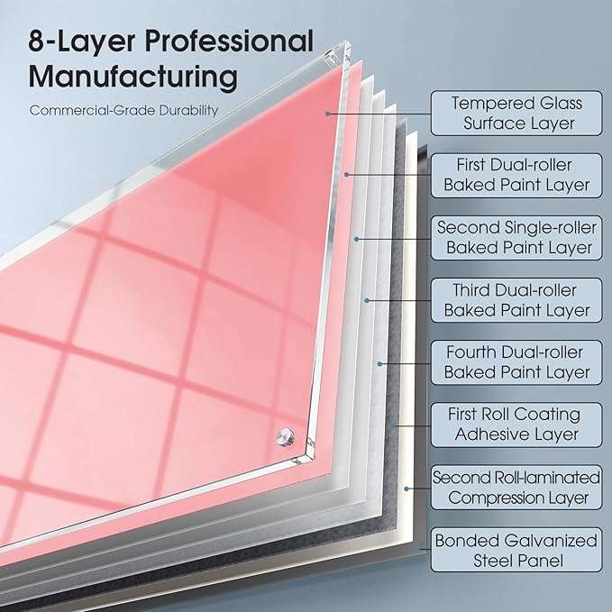 MaxGear Glass White Board 36x24, Large Frameless Whiteboard - Image 7