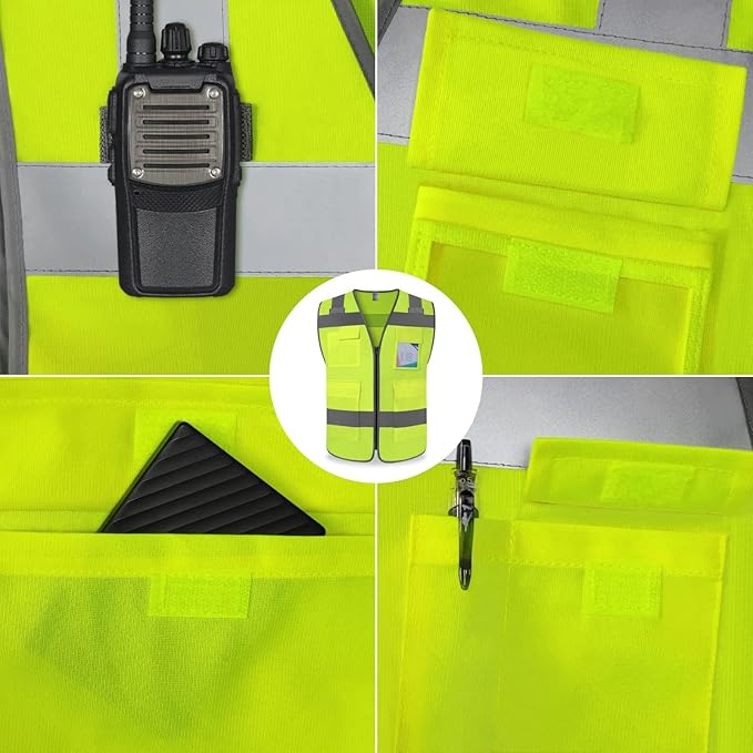 TCCFCCT Construction Vest 5 Pockets Reflective Safety Vest - Image 4