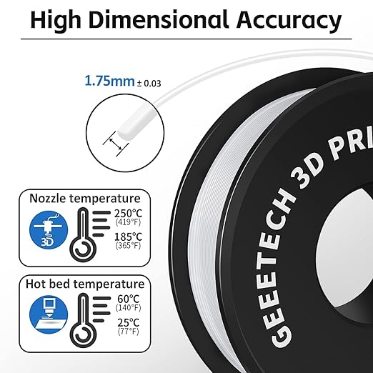 Geeetech 3D Printer Filament, PLA Filament 1.75mm Bundle 2kg - Image 2