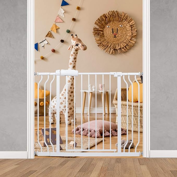 Wide Baby Gate for Stairs, Hallways by HOOOEN