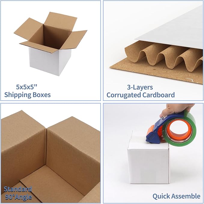 Hoikwo 5x5x5 Shipping Boxes Set of 25 - Image 3