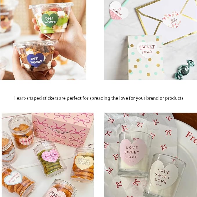 Custom Stickers Heart Labels Wedding Favor Personalized Labels - Image 3