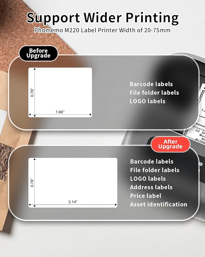 Phomemo M220 Label Maker, Thermal Sticker Maker Machine - Image 7