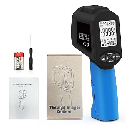 Infrared Thermometers, Laser Thermometer Gun, 50:1 Temperature Gun - Image 7