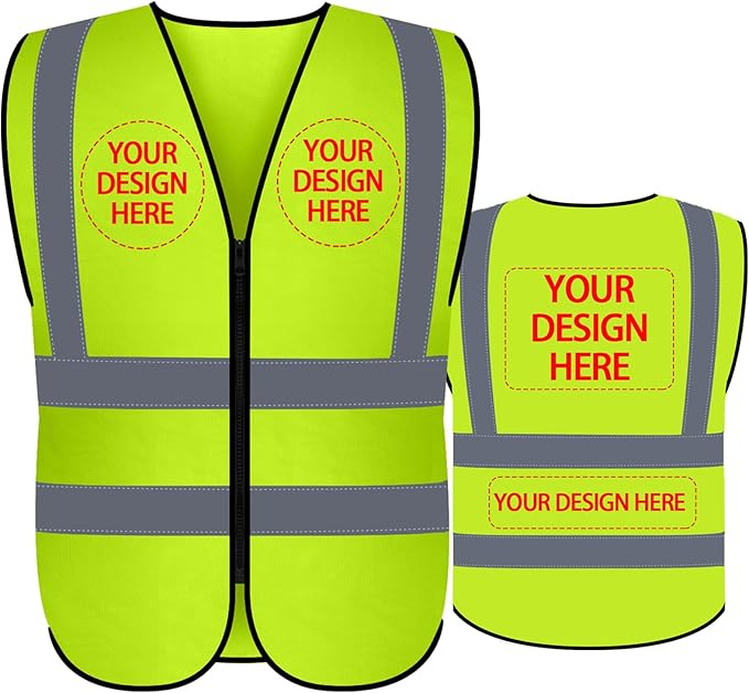 BeautyWill Custom Safety Vest Customized Logo Class 2 High Visibility by BeautyWill