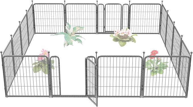 FXW Garden Fence Outdoor for The Yard – 24in x 30.4ft Heavy Duty Metal Animal by FXW