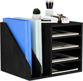 Wood Desk Organizer File Holder, Wooden Mail Organizer Countertop by Senhoglb