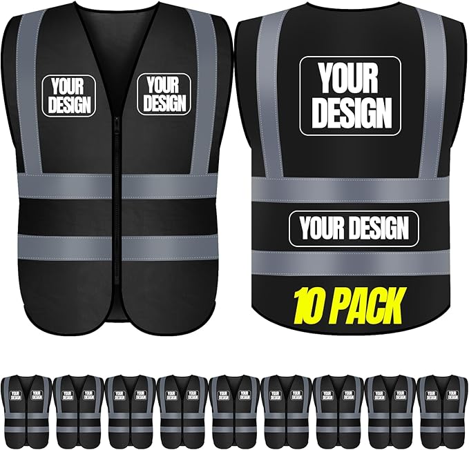 BeautyWill 10/20 Pack Custom Logo Safety Vest, Bulk High Visibility Class 2 by BeautyWill