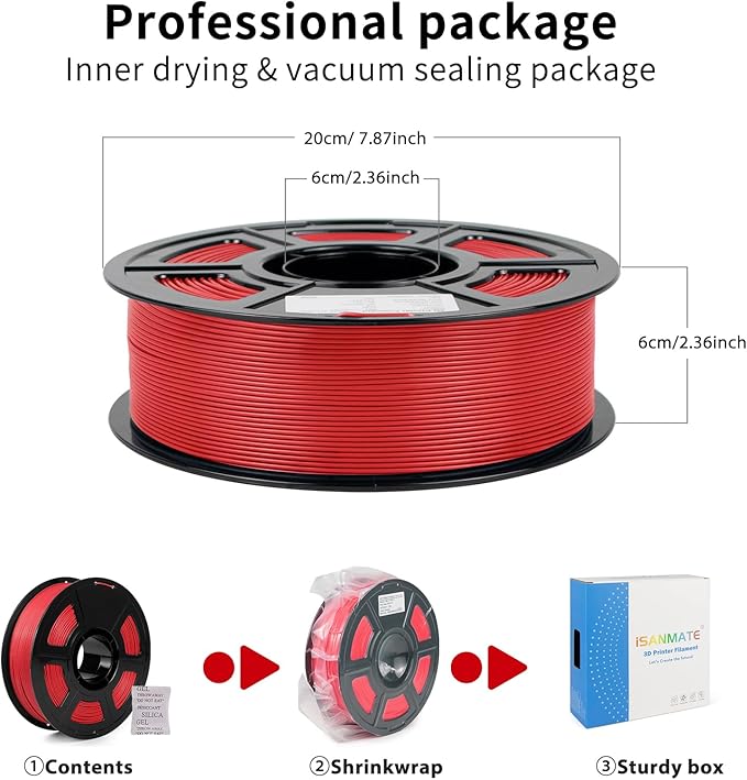 iSANMATE ASA Filament 1.75mm Red 1KG, UV & Weather Resistant 3D Printer - Image 7