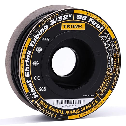 TKDMR 98 Ft 3/32" Heat Shrink Tubing by TKDMR