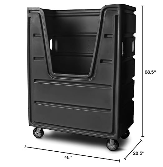 Meese 72P Commercial Laundry Linen Truck Cart, Polyethylene, Poly Base - Image 8