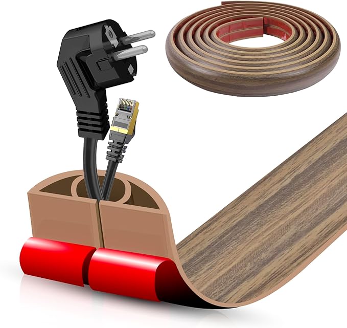 Floor Cord Cover Self Adhesive Cord Hider, 10FT Cable Management, Extension by DBHXXMB-HH