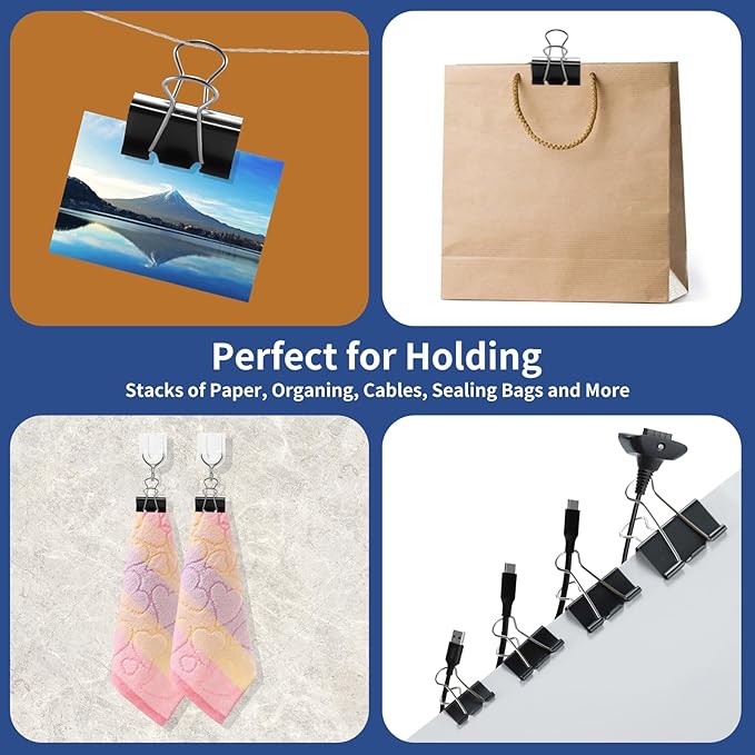 BainGesk 210 PCS Binder Clips Paper Clamps Assorted Sizes, X Large, Mini and - Image 7