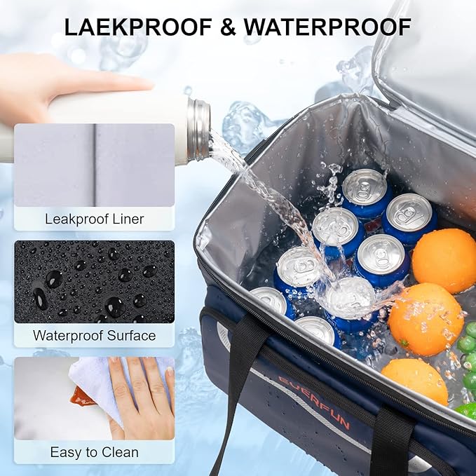 EVERFUN Small Cooler Lunch Box Mini Leak-Proof Soft Double Deck 24 Can Personal - Image 6