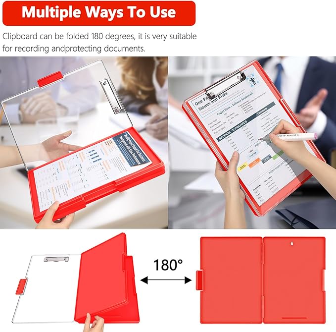 Clipboard with Storage, Heavy Duty Clip Boards 8.5x11 with 2 Storage Case - Image 6