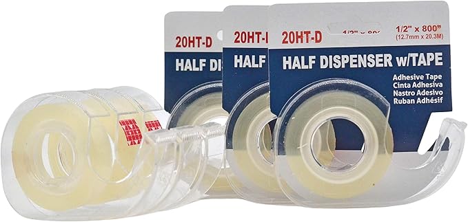 WOD OST20D Office Tape Clear Refill Rolls and Refillable Dispenser by WODTape
