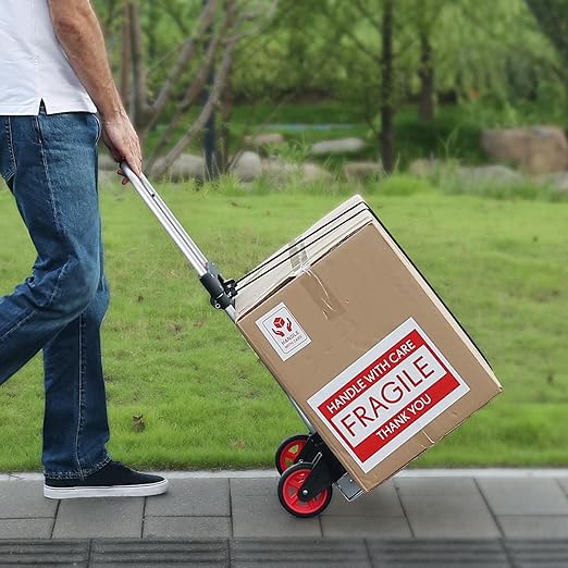 VEVOR Folding Hand Truck, 80 kg Load Capacity, Aluminum Portable Cart, - Image 9
